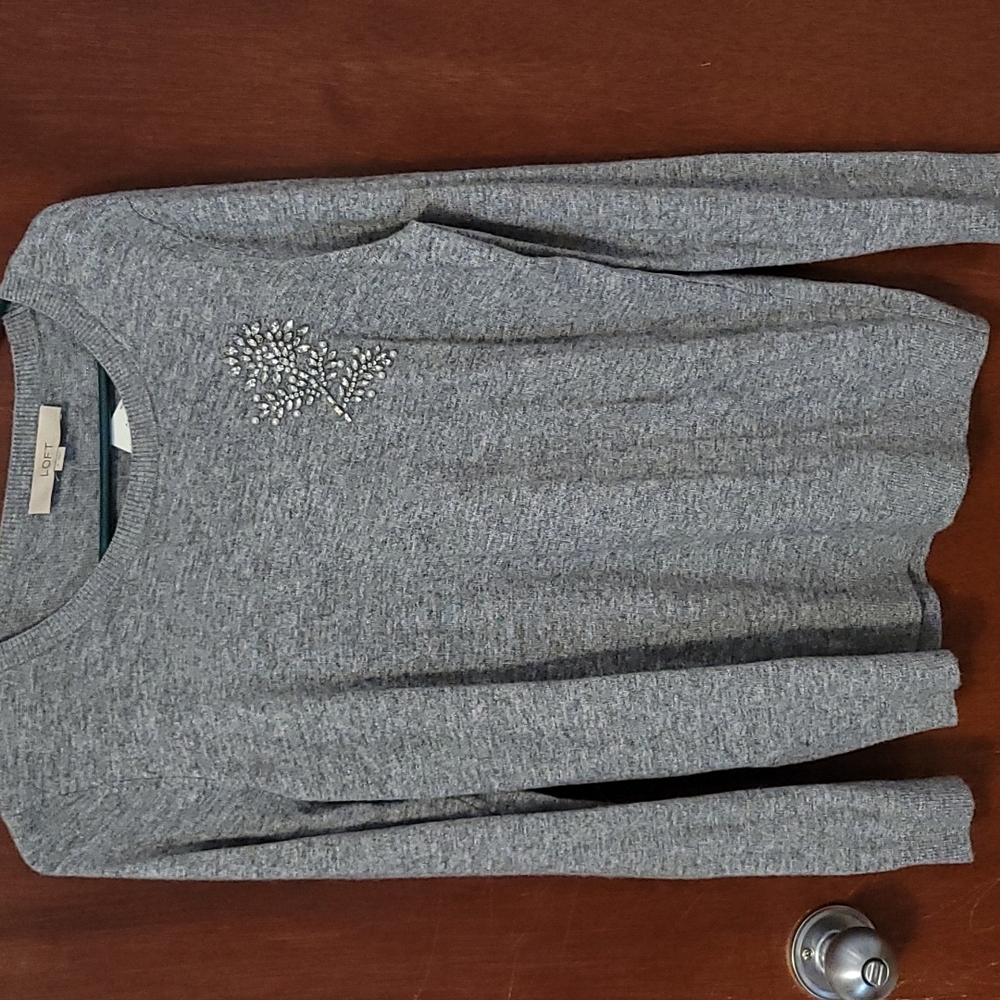 LOFT gem embellished sweater M NWT